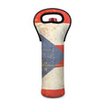 Retro Puerto Rican Flag Print Single Neoprene Wine Tote