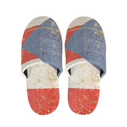 Retro Puerto Rican Flag Print Slippers