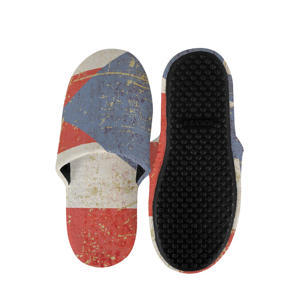 Retro Puerto Rican Flag Print Slippers