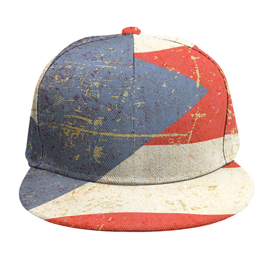 Retro Puerto Rican Flag Print Snapback Cap
