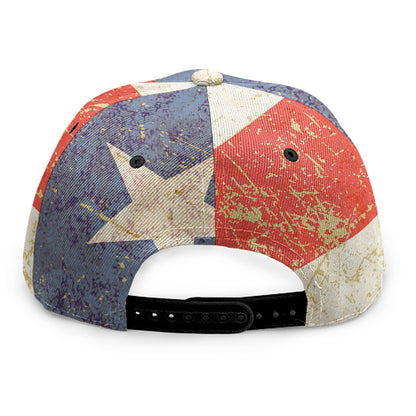 Retro Puerto Rican Flag Print Snapback Cap