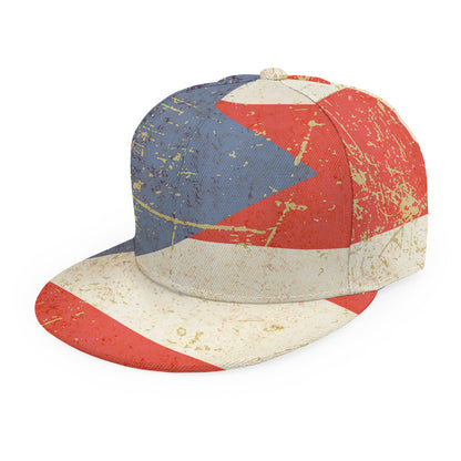 Retro Puerto Rican Flag Print Snapback Cap