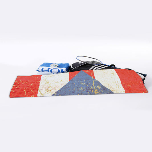 Retro Puerto Rican Flag Print Sports Towel