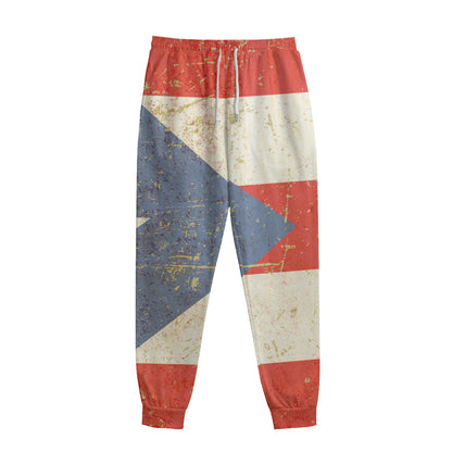 Retro Puerto Rican Flag Print Sweatpants