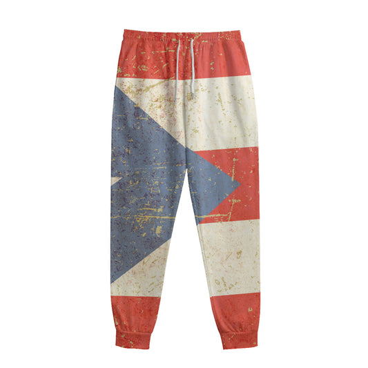 Retro Puerto Rican Flag Print Sweatpants