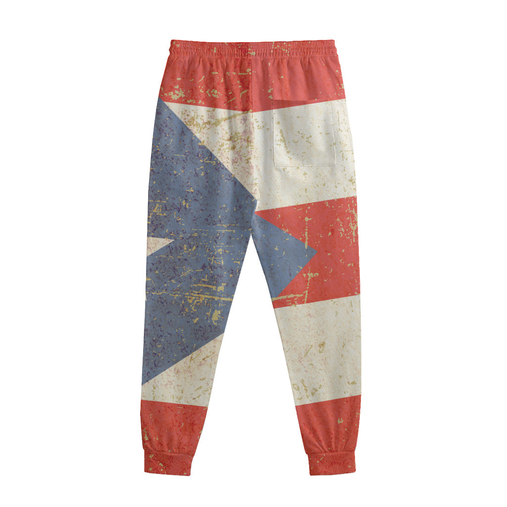 Retro Puerto Rican Flag Print Sweatpants