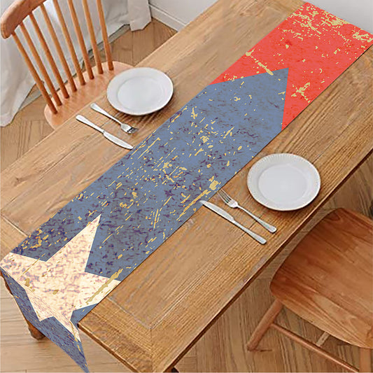 Retro Puerto Rican Flag Print Table Runner