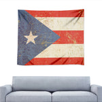 Retro Puerto Rican Flag Print Tapestry