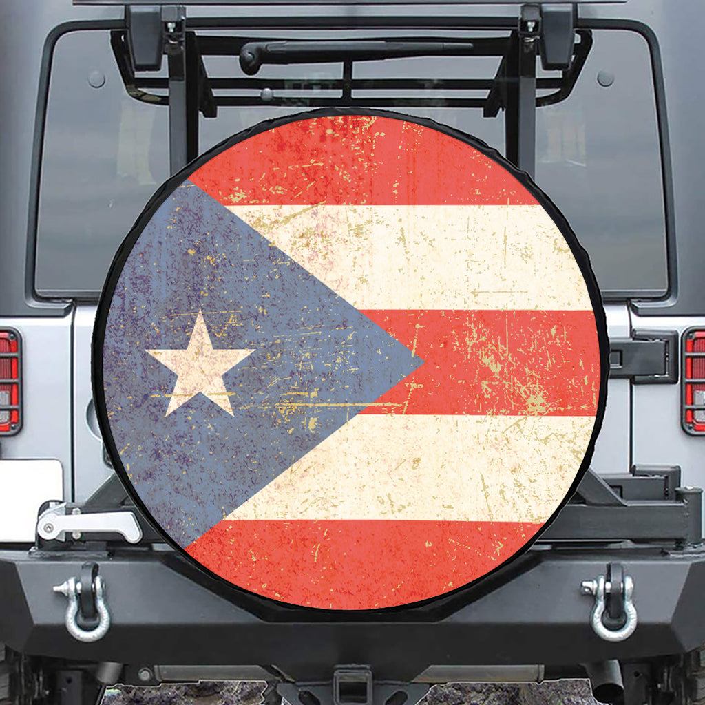 Retro Puerto Rican Flag Print Tire Cover