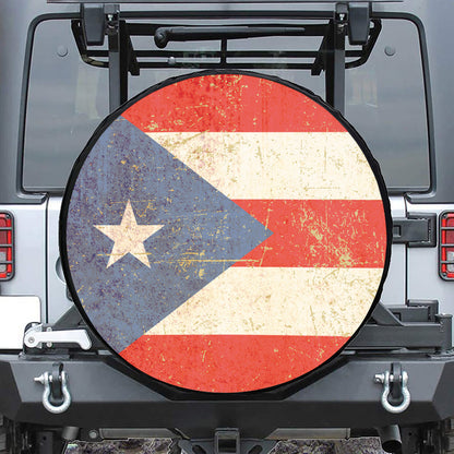 Retro Puerto Rican Flag Print Tire Cover