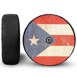 Retro Puerto Rican Flag Print Tire Cover With Camera Hole