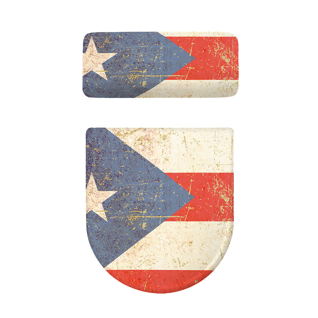 Retro Puerto Rican Flag Print Toilet Lid And Tank Cover Set