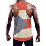 Retro Puerto Rican Flag Print Training Tank Top