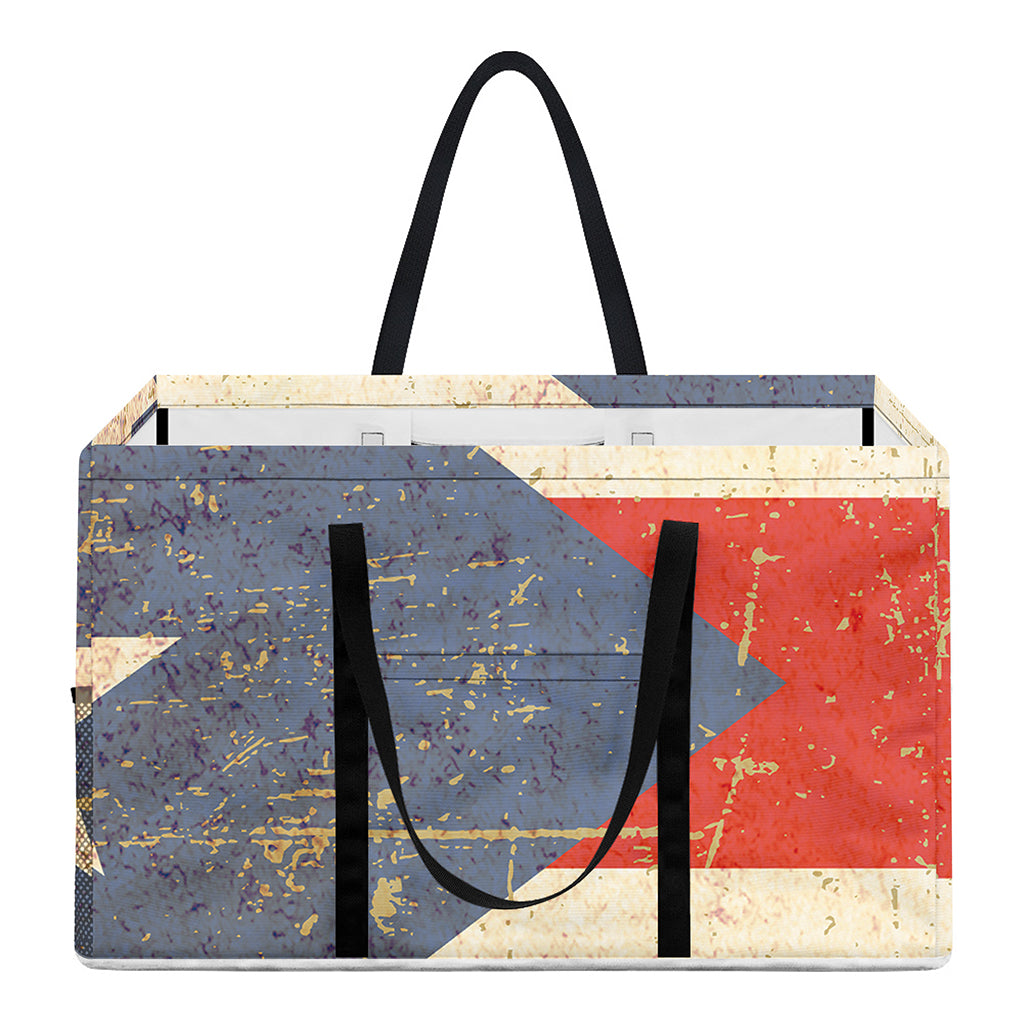 Retro Puerto Rican Flag Print Utility Tote Bag