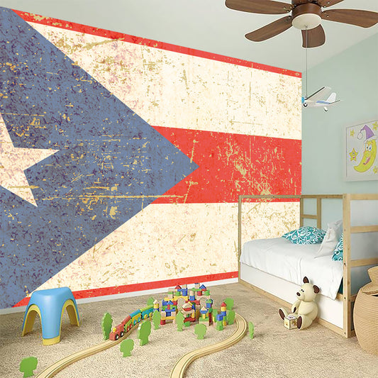 Retro Puerto Rican Flag Print Wall Sticker