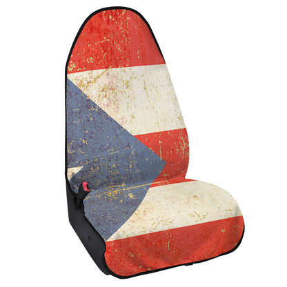 Retro Puerto Rican Flag Print Waterproof Car Seat Cover