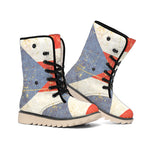 Retro Puerto Rican Flag Print Winter Boots