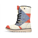 Retro Puerto Rican Flag Print Winter Boots