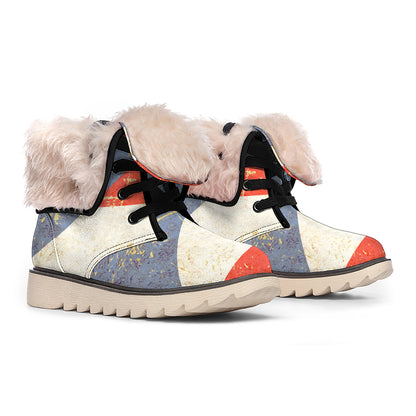 Retro Puerto Rican Flag Print Winter Boots