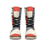 Retro Puerto Rican Flag Print Winter Boots