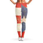 Retro Puerto Rican Flag Print Women's Leggings