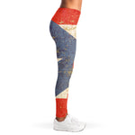 Retro Puerto Rican Flag Print Women's Leggings