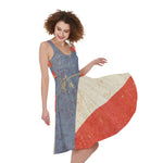 Retro Puerto Rican Flag Print Women's Sleeveless Dress
