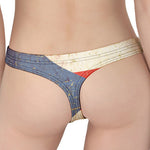 Retro Puerto Rican Flag Print Women's Thong
