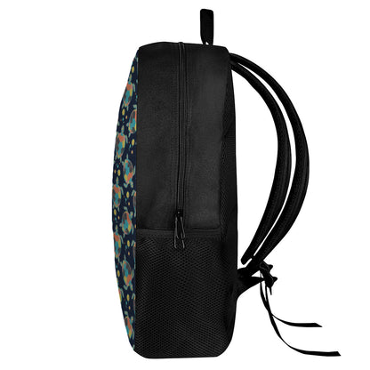 Retro Sea Turtle Pattern Print 17 Inch Backpack