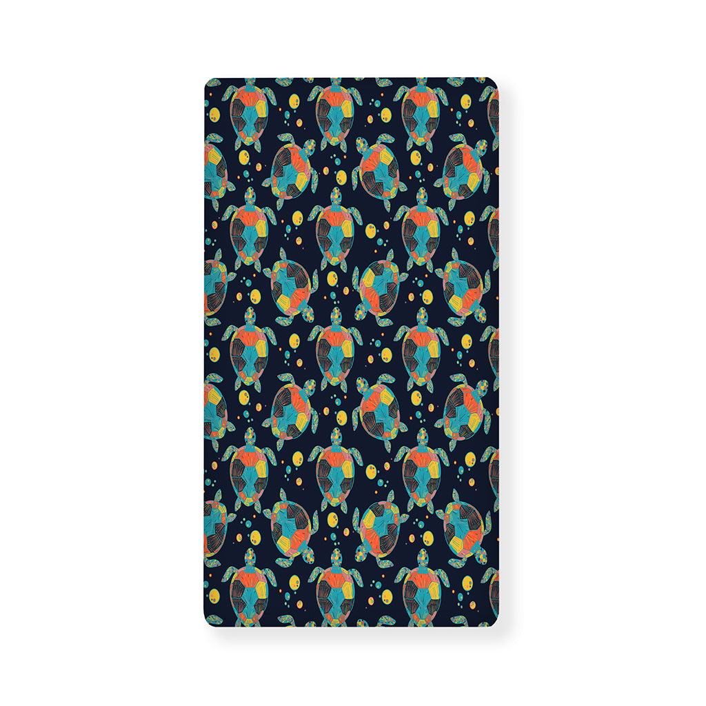 Retro Sea Turtle Pattern Print Baby Crib Sheet