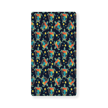 Retro Sea Turtle Pattern Print Baby Crib Sheet