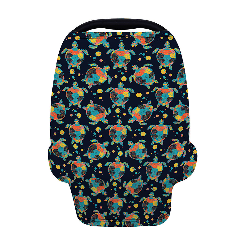 Retro Sea Turtle Pattern Print Baby Seat Cover