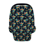 Retro Sea Turtle Pattern Print Baby Seat Cover