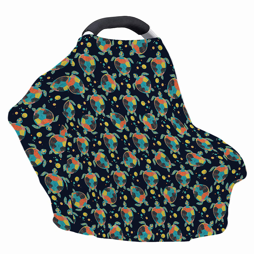 Retro Sea Turtle Pattern Print Baby Seat Cover