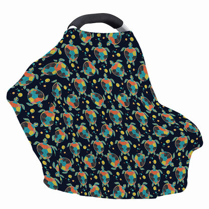 Retro Sea Turtle Pattern Print Baby Seat Cover