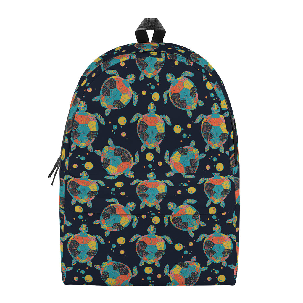Retro Sea Turtle Pattern Print Backpack