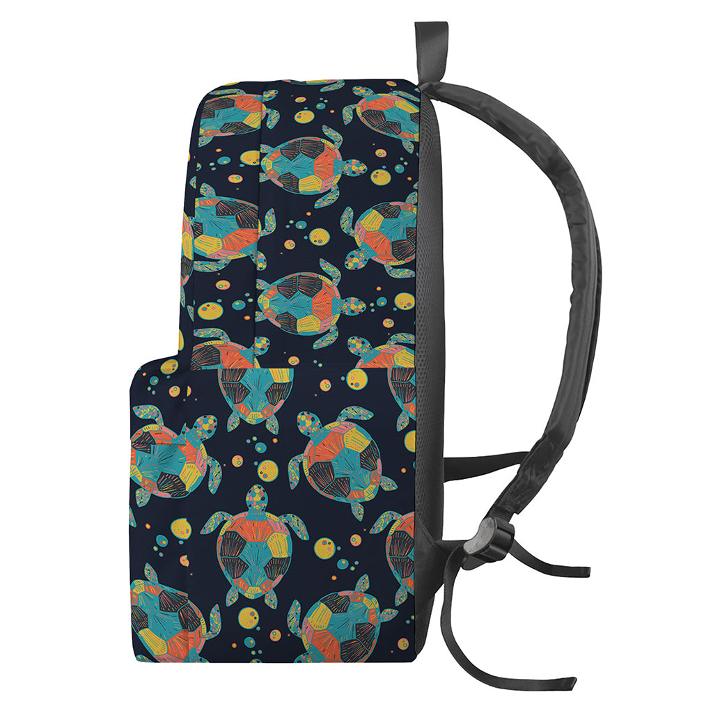 Retro Sea Turtle Pattern Print Backpack