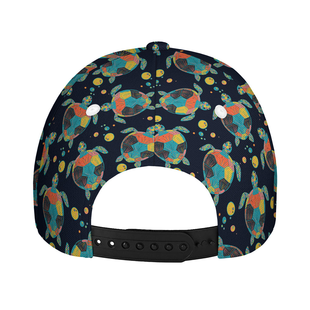 Retro Sea Turtle Pattern Print Baseball Cap