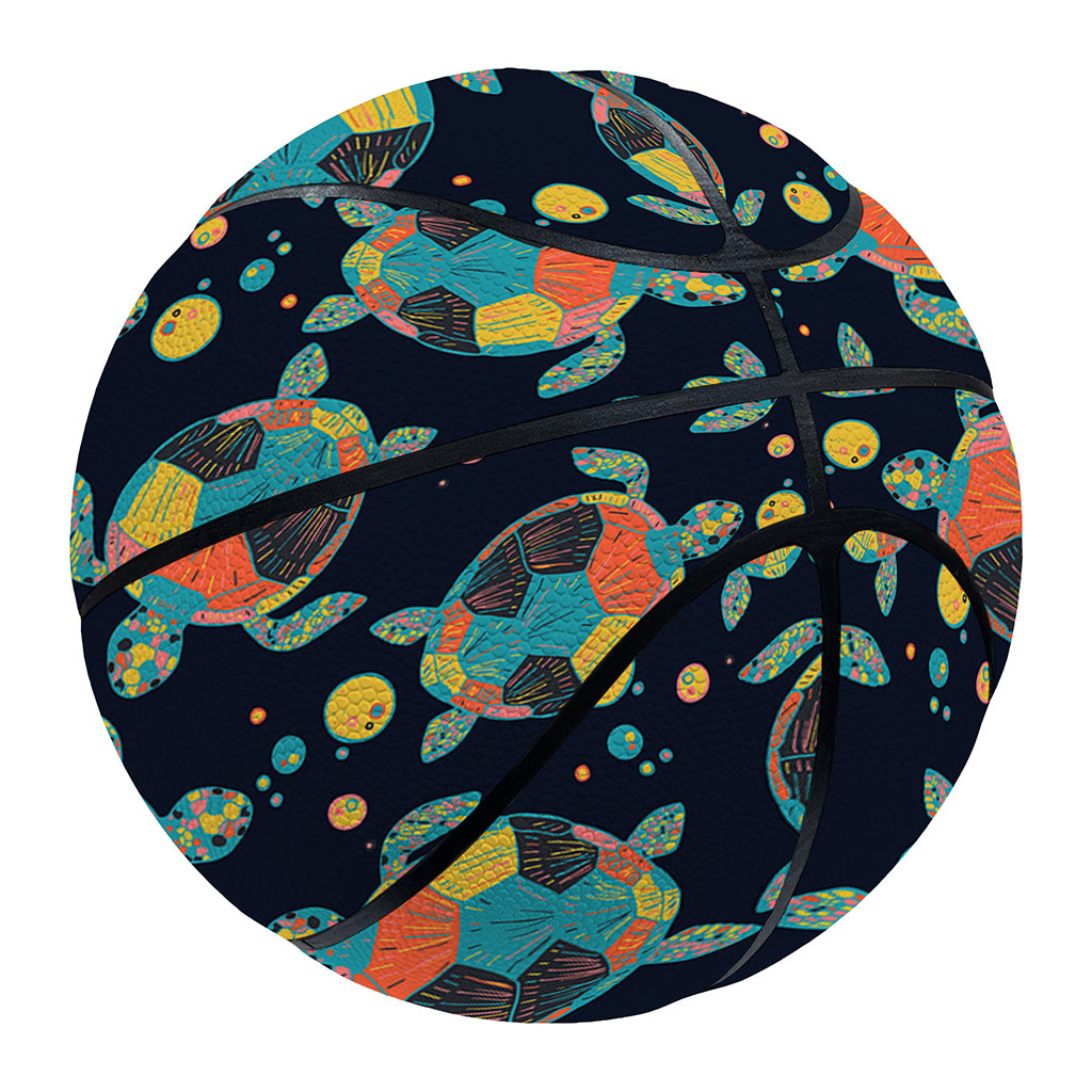 Retro Sea Turtle Pattern Print Basketball