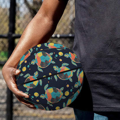 Retro Sea Turtle Pattern Print Basketball