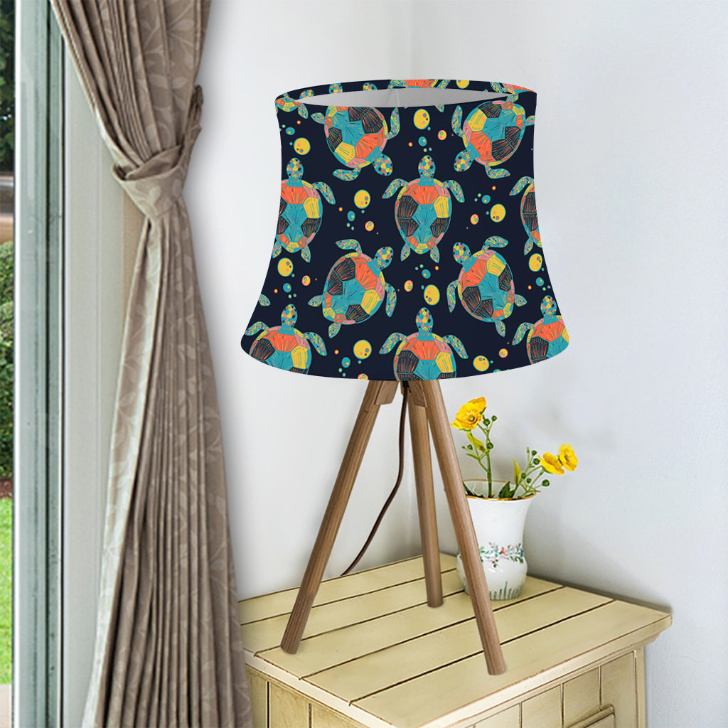 Retro Sea Turtle Pattern Print Bell Lamp Shade