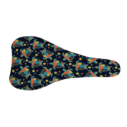 Retro Sea Turtle Pattern Print Bicycle Seat Cover