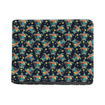 Retro Sea Turtle Pattern Print Bifold Wallet