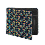 Retro Sea Turtle Pattern Print Bifold Wallet