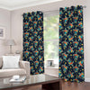 Retro Sea Turtle Pattern Print Blackout Grommet Curtains