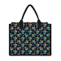 Retro Sea Turtle Pattern Print Canvas Tote Bag