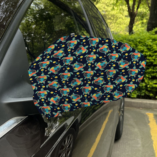 Retro Sea Turtle Pattern Print Car Side Mirror Covers