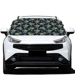 Retro Sea Turtle Pattern Print Car Windshield Snow Cover