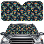 Retro Sea Turtle Pattern Print Car Windshield Sun Shade