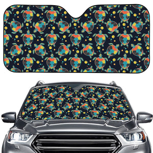 Retro Sea Turtle Pattern Print Car Windshield Sun Shade